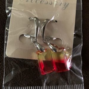 New Silver Yellow and pink Earrings